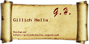 Gillich Hella névjegykártya